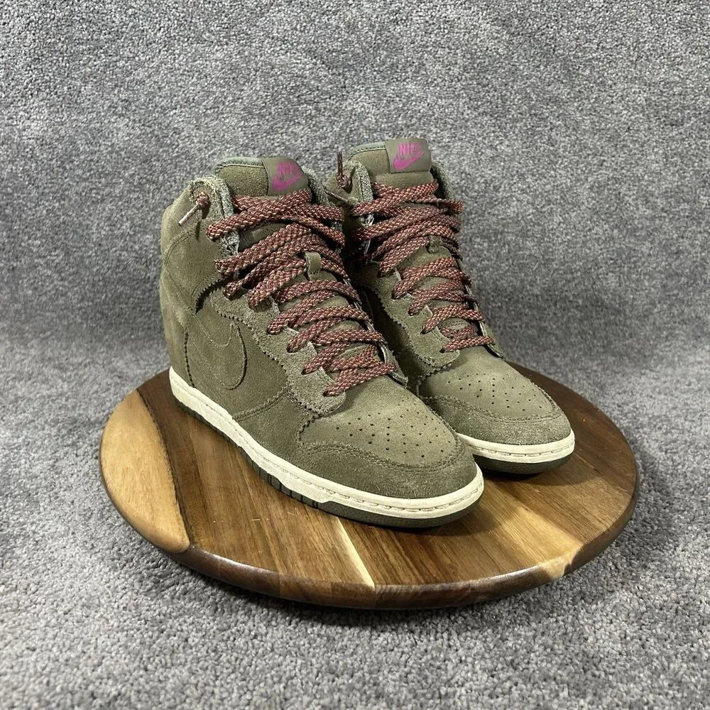 Nike Dunk Sky Hi 528899-200 Women’s Sz 8.5 Medium Olive Hidden Wedge Shoes Used